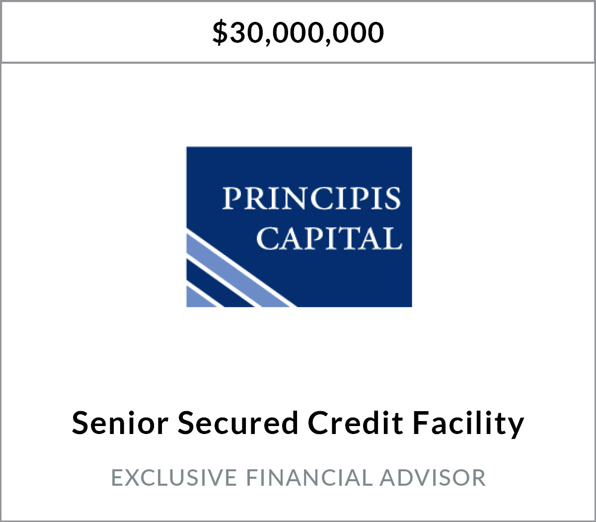 BPC Arranges Senior Secured Credit Facility for Principis Capital