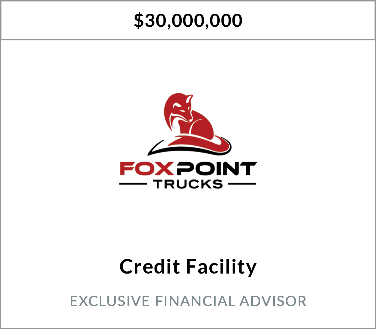 Bryant Park Capital Arranges $30 Million Senior Secured Credit Facility for FoxPoint Trucks, LLC