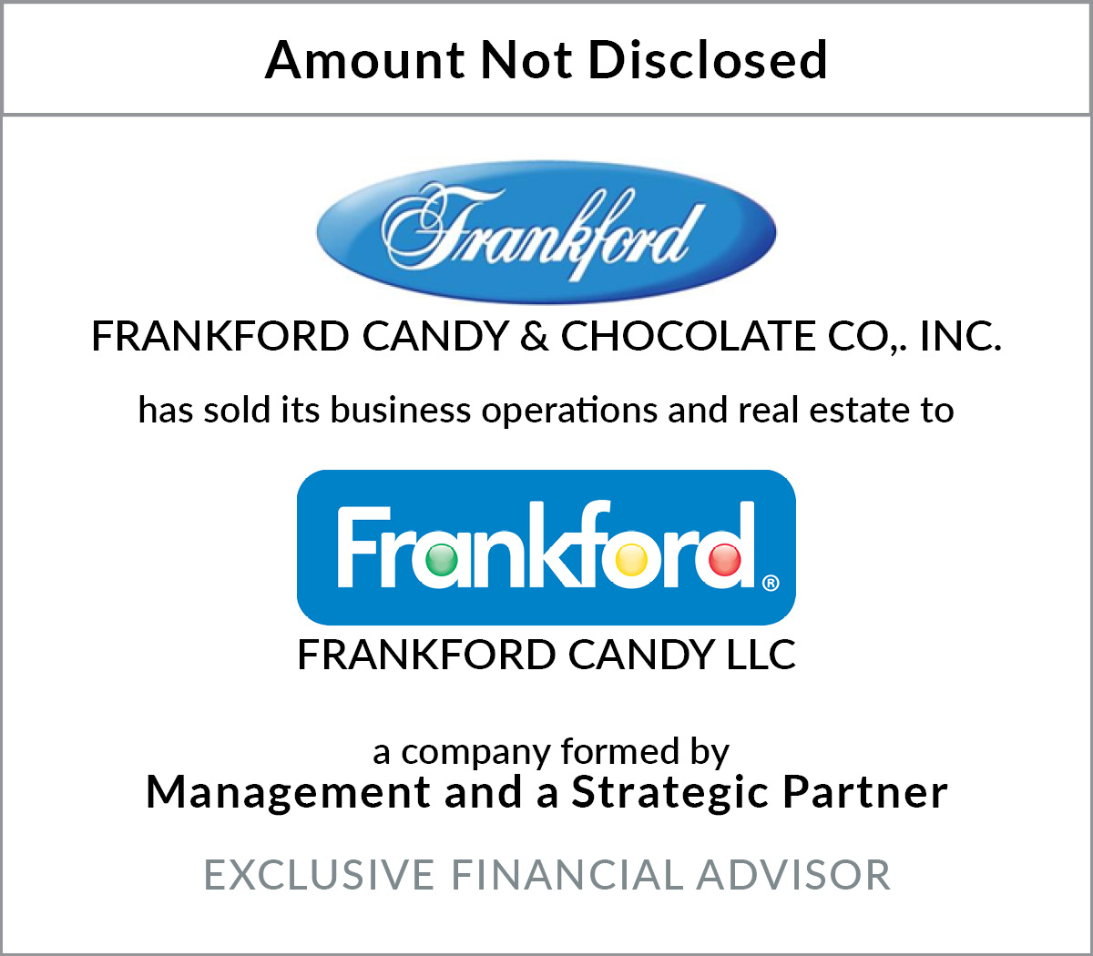 BPC advises Frankford Candy & Chocolate Co., Inc. in a Management Buyout and Recapitalization