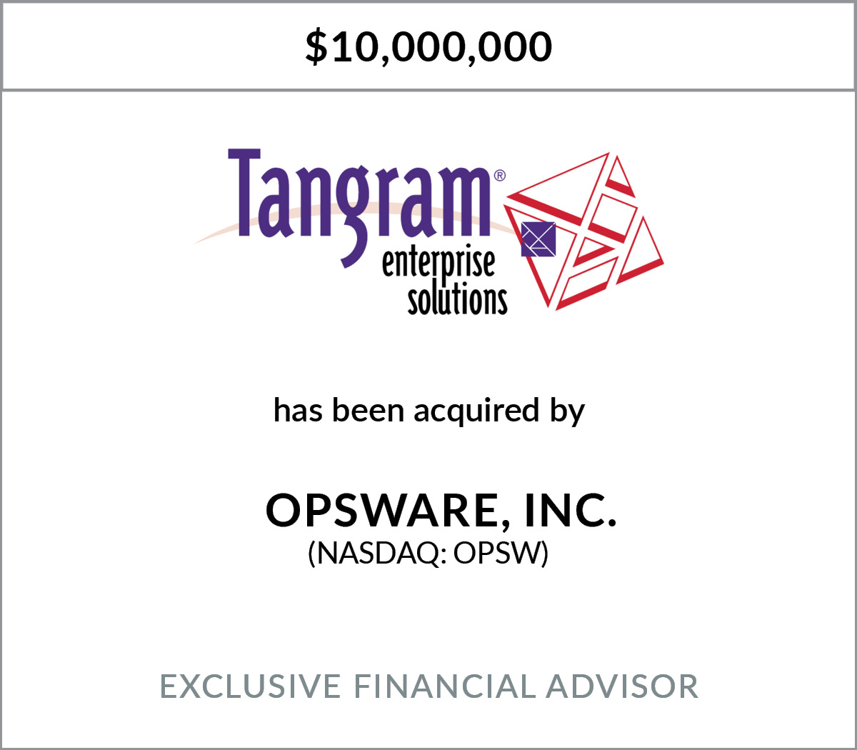 Tangram Enterprise Solutions, Inc.