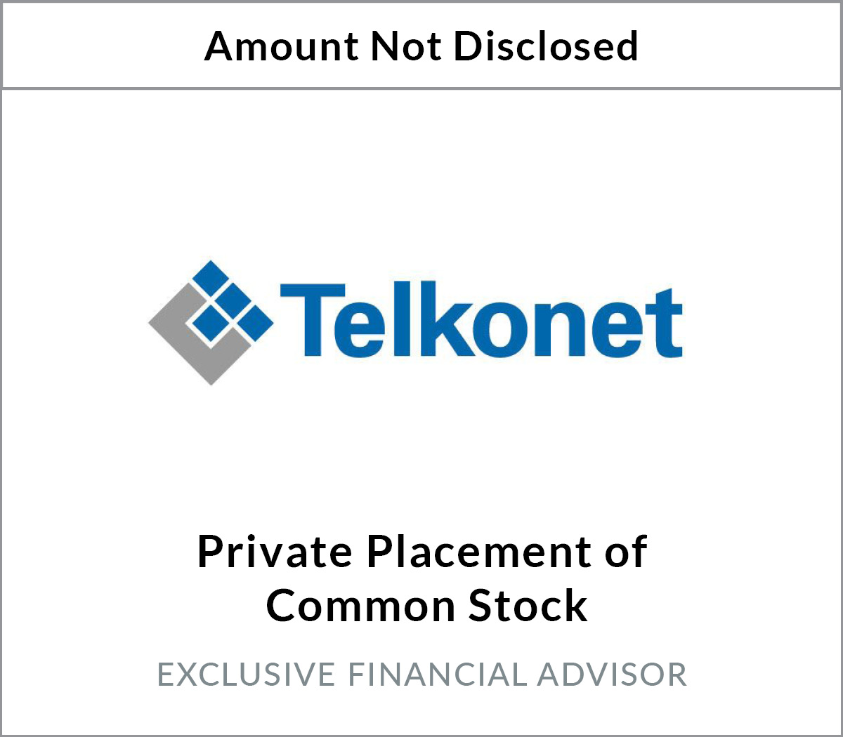 Telkonet Inc. Private Placement of Common Stock