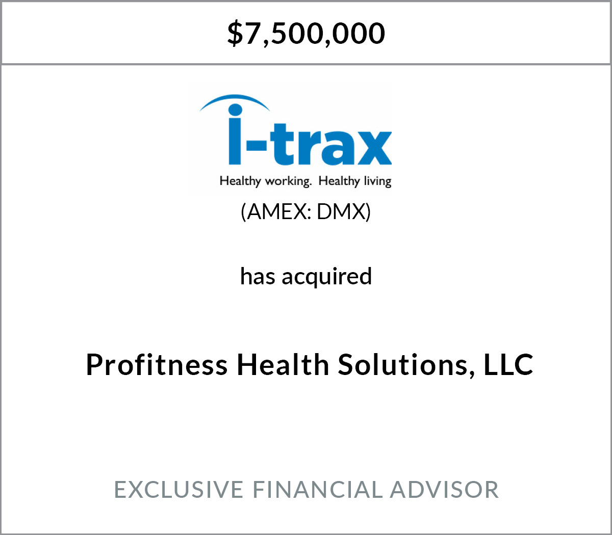 i-Trax has acquired ProFitness Health Solutions, LLC