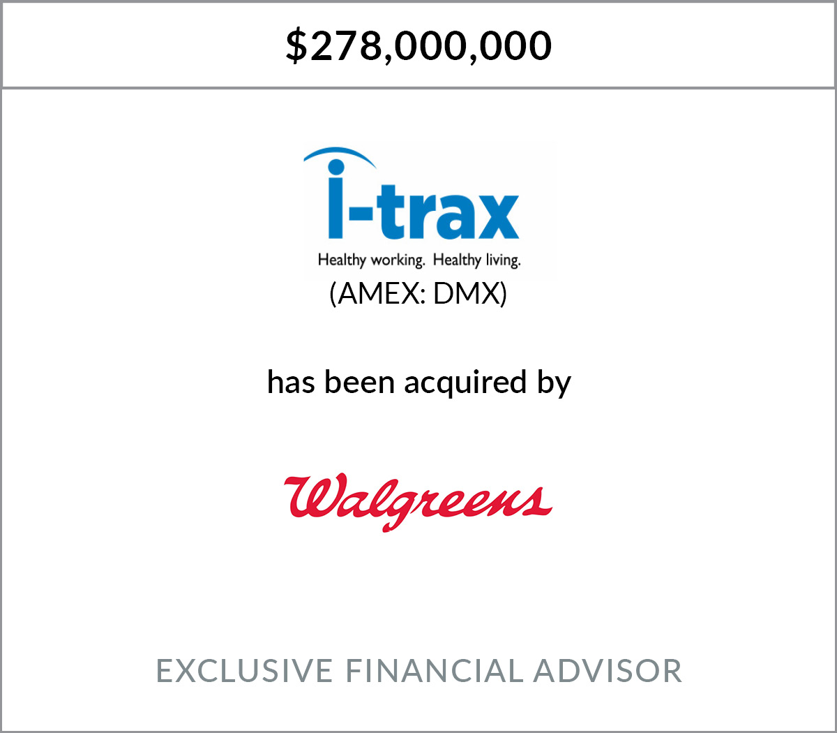 Walgreens Completes Acquisition of I-trax/CHD Meridian Healthcare