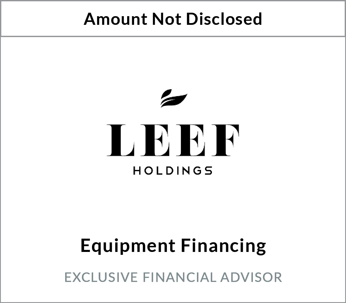 Bryant Park Capital Arranges Equipment Finance for LEEF Holdings, LLC